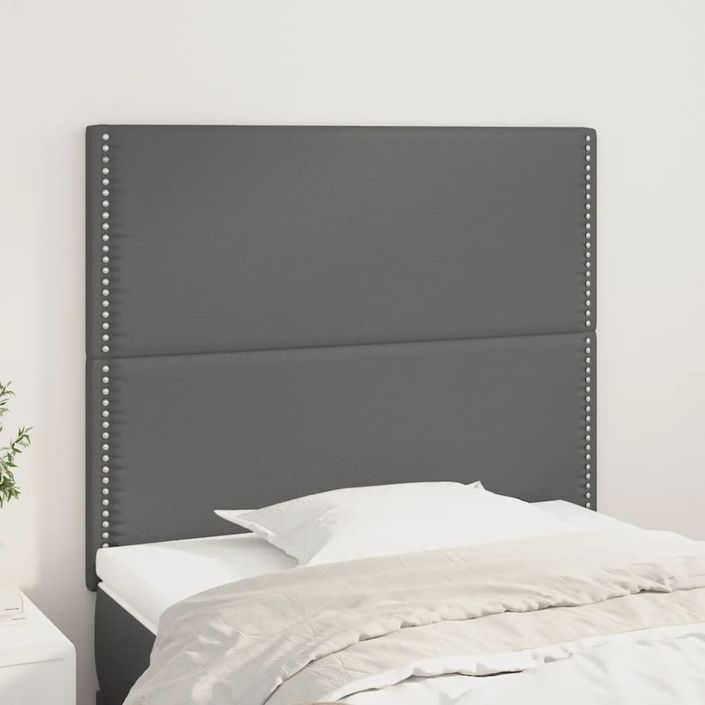 Têtes de lit 2 pcs Gris 90x5x78/88 cm Similicuir - Photo n°1