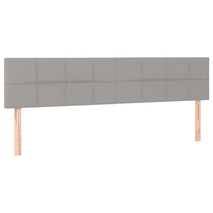 Têtes de lit 2 pcs Gris clair 100x5x78/88 cm Tissu - Photo n°2