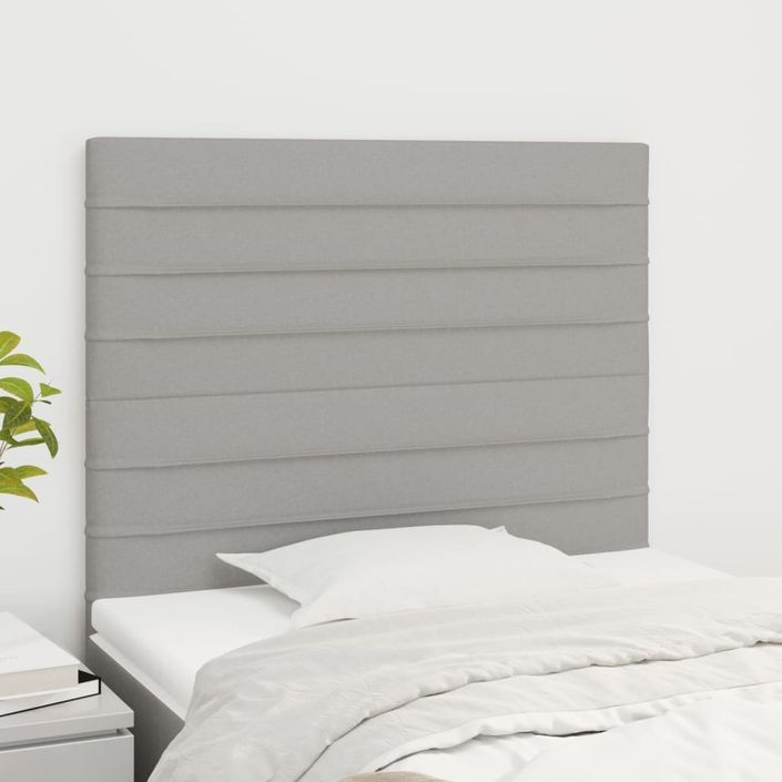 Têtes de lit 2 pcs Gris clair 100x5x78/88 cm Tissu - Photo n°1