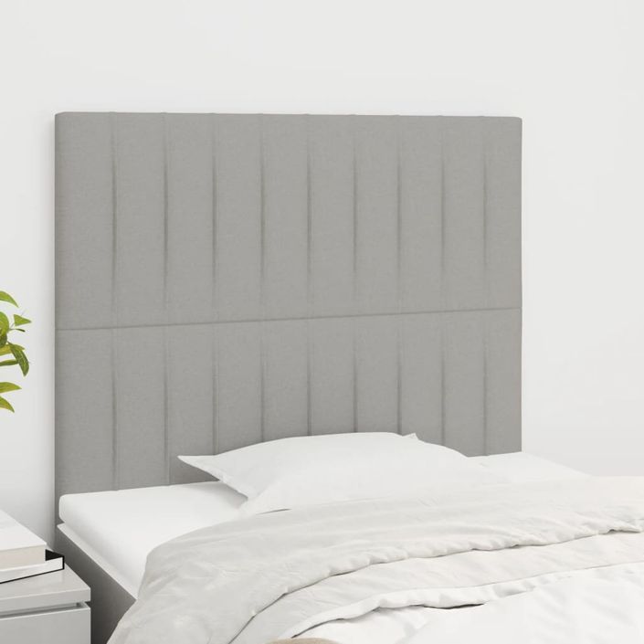 Têtes de lit 2 pcs Gris clair 100x5x78/88 cm Tissu - Photo n°1