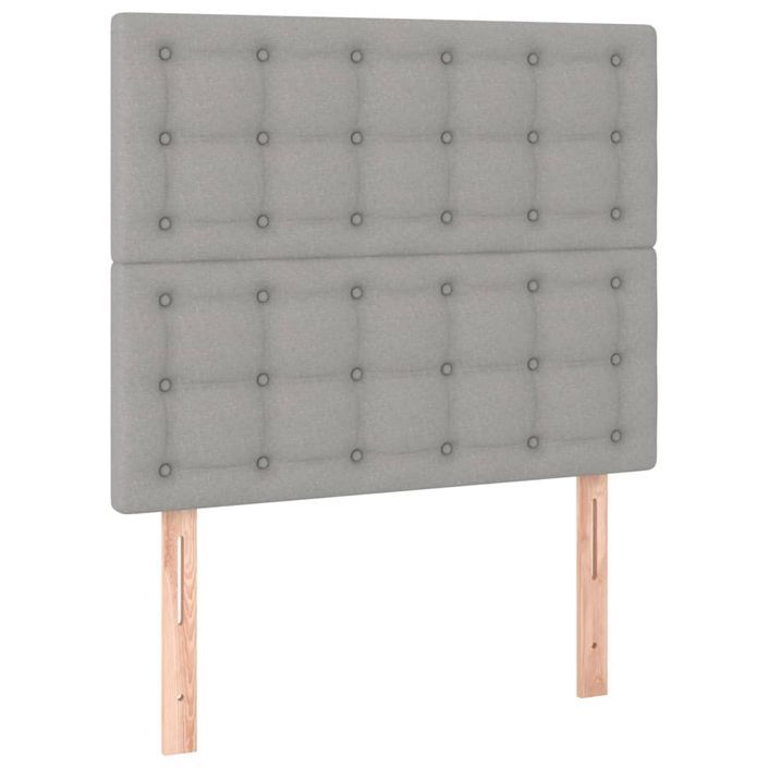 Têtes de lit 2 pcs Gris clair 100x5x78/88 cm Tissu - Photo n°2