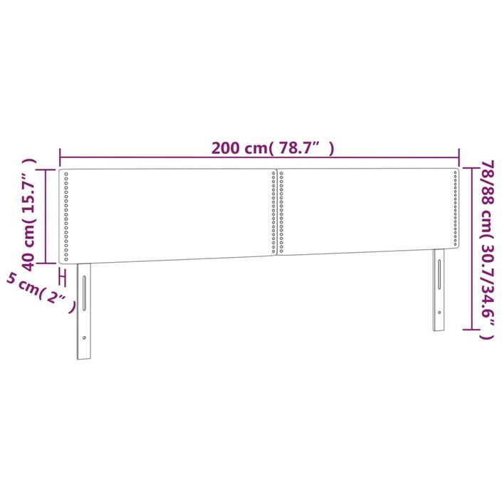 Têtes de lit 2 pcs gris clair 100x5x78/88 cm tissu - Photo n°8