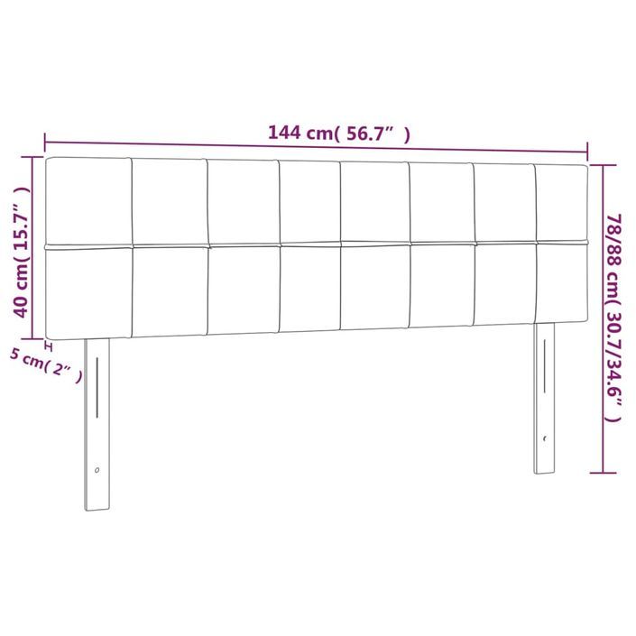 Têtes de lit 2 pcs Gris clair 72x5x78/88 cm Tissu - Photo n°8