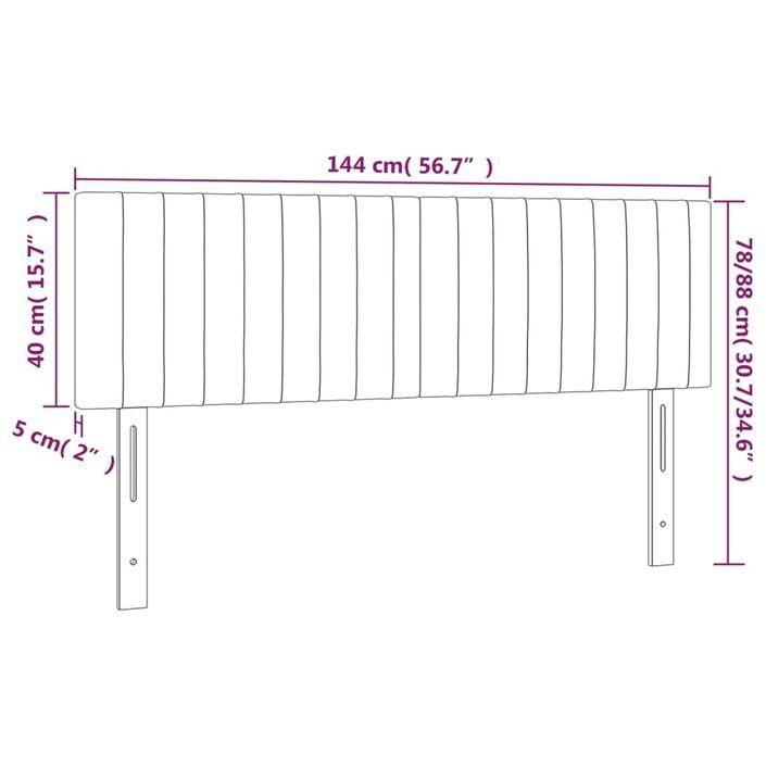 Têtes de lit 2 pcs Gris clair 72x5x78/88 cm Tissu - Photo n°8