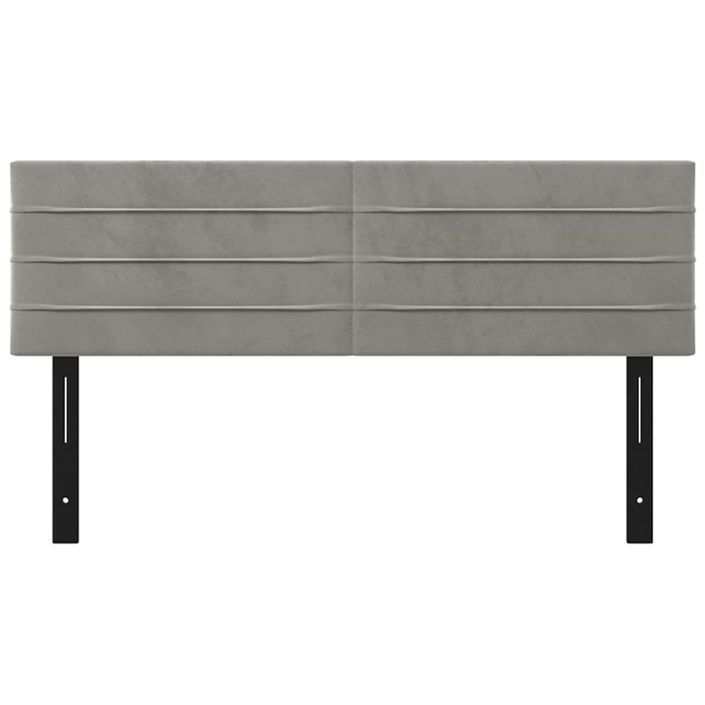 Têtes de lit 2 pcs gris clair 72x5x78/88 cm velours - Photo n°3