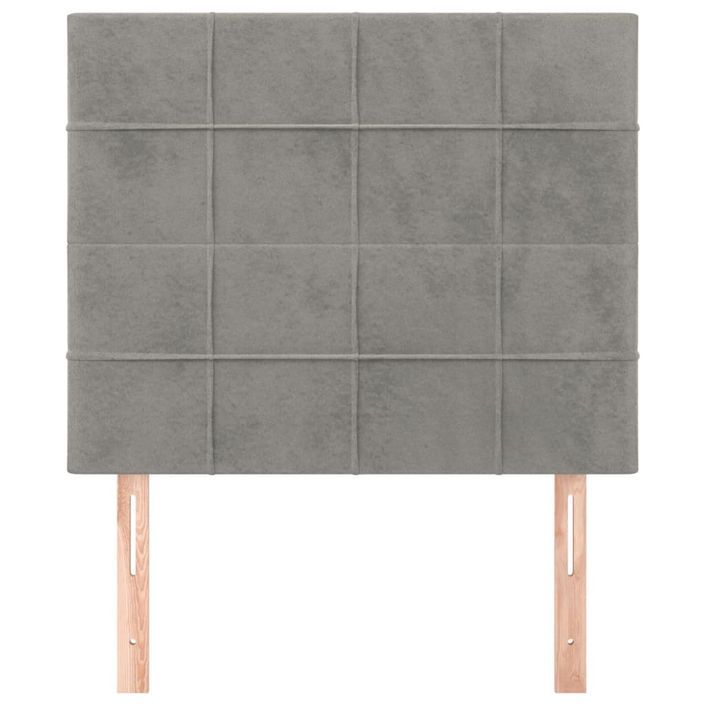 Têtes de lit 2 pcs Gris clair 80x5x78/88 cm Velours - Photo n°3