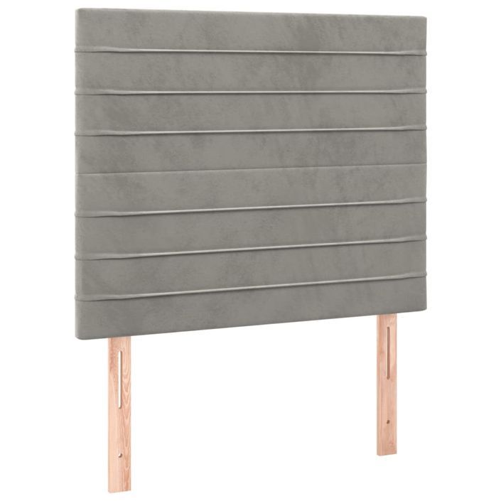 Têtes de lit 2 pcs Gris clair 80x5x78/88 cm Velours - Photo n°2