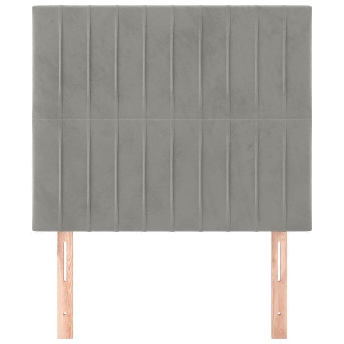 Têtes de lit 2 pcs Gris clair 80x5x78/88 cm Velours - Photo n°3