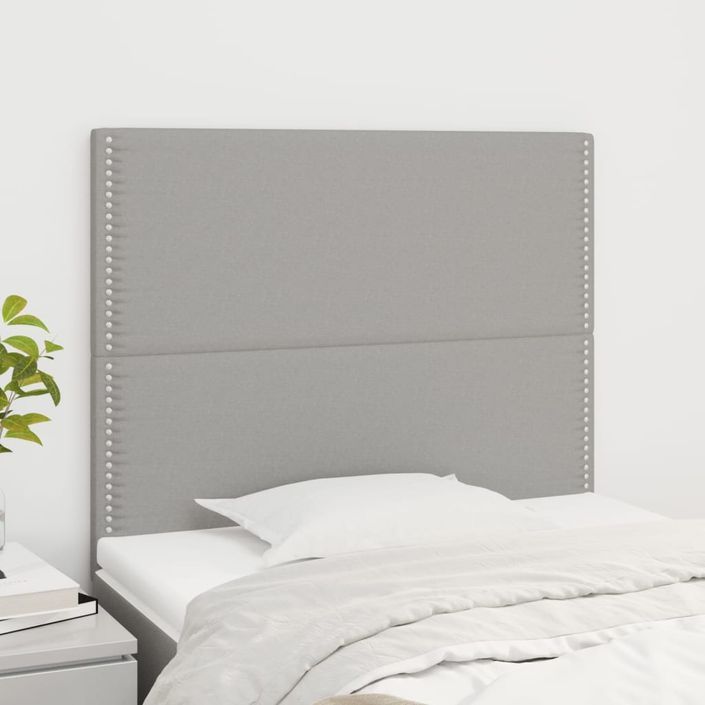 Têtes de lit 2 pcs Gris clair 90x5x78/88 cm Tissu - Photo n°1