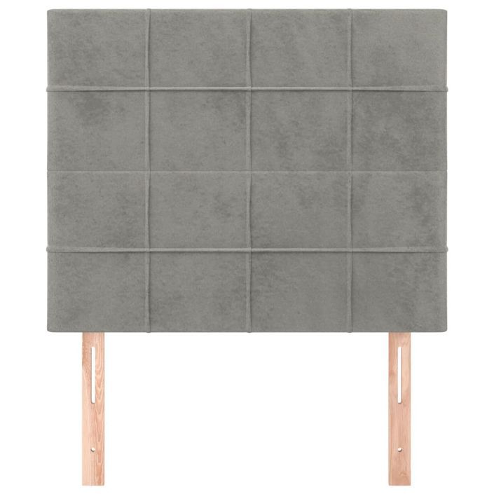 Têtes de lit 2 pcs Gris clair 90x5x78/88 cm Velours - Photo n°3