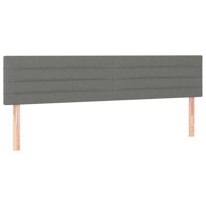 Têtes de lit 2 pcs Gris foncé 100x5x78/88 cm Tissu - Photo n°2