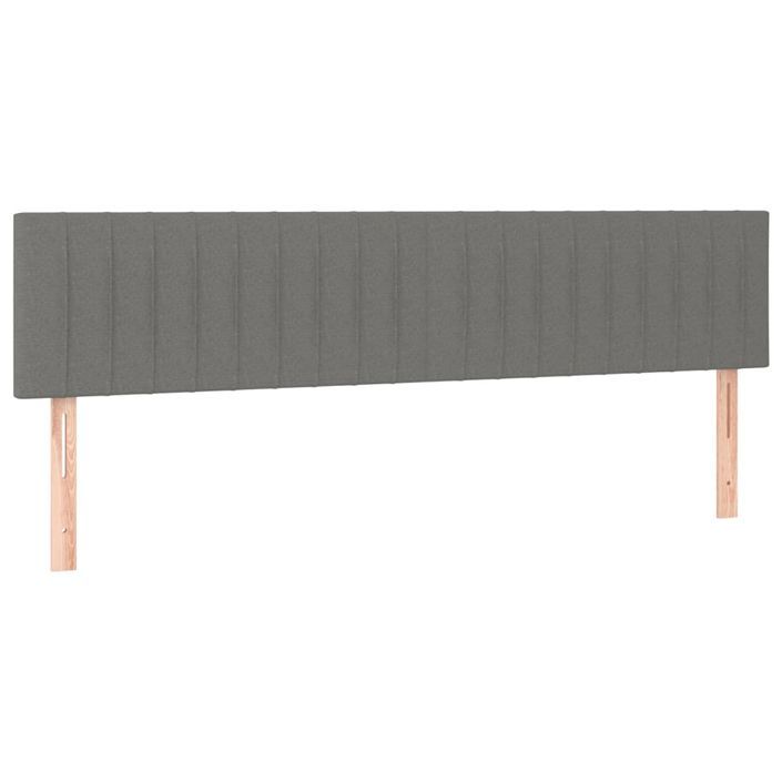 Têtes de lit 2 pcs Gris foncé 100x5x78/88 cm Tissu - Photo n°2