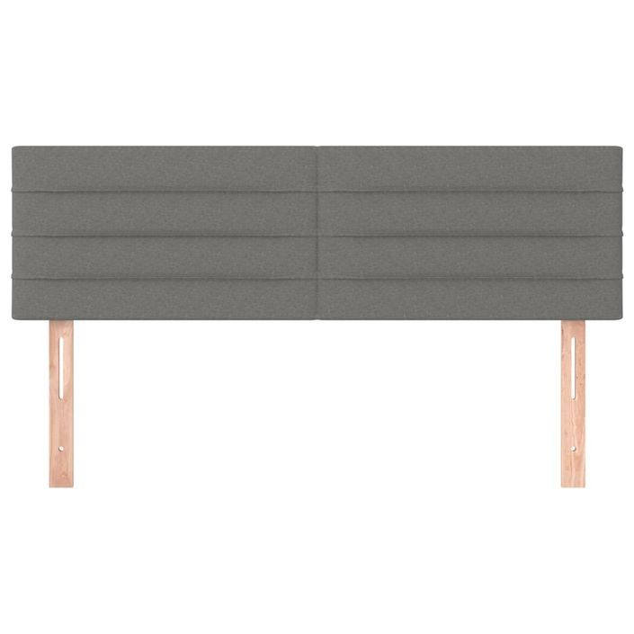 Têtes de lit 2 pcs Gris foncé 72x5x78/88 cm Tissu - Photo n°3