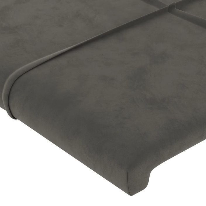 Têtes de lit 2 pcs gris foncé 72x5x78/88 cm velours - Photo n°4