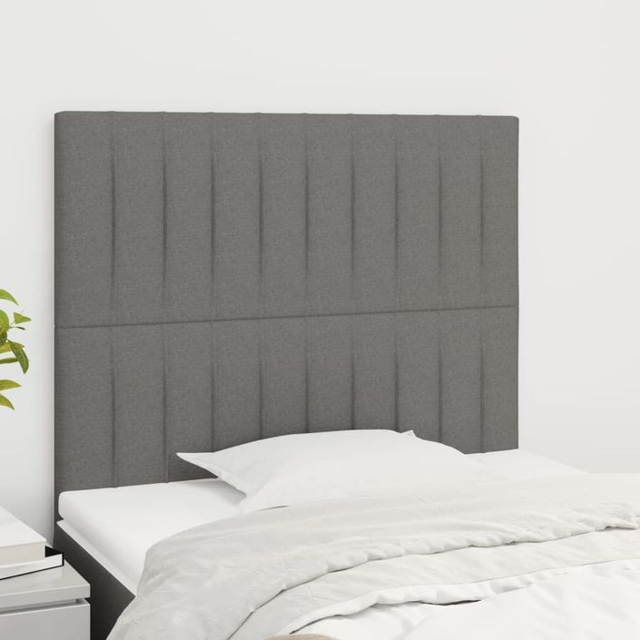 Têtes de lit 2 pcs Gris foncé 80x5x78/88 cm Tissu - Photo n°1