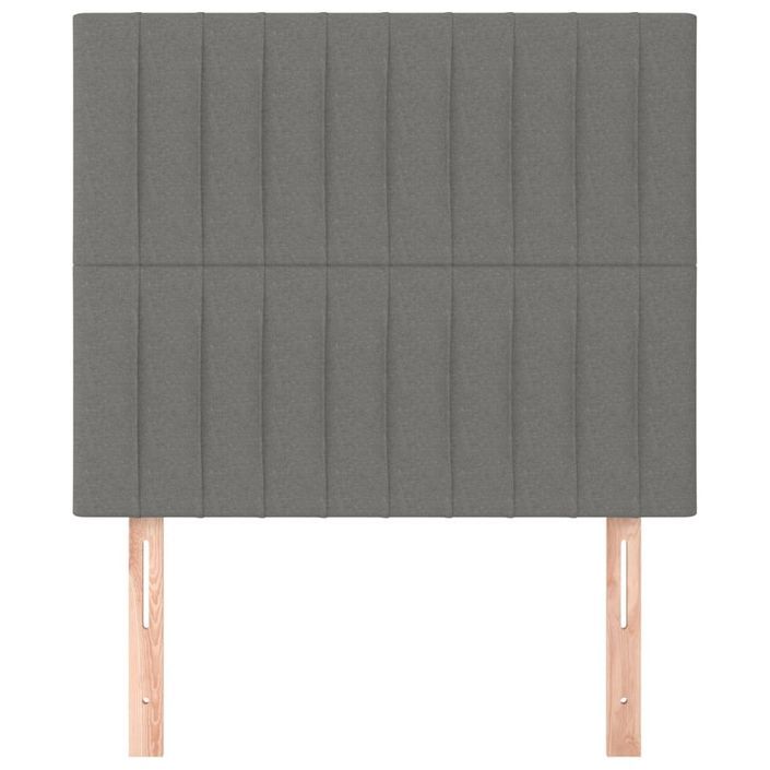 Têtes de lit 2 pcs Gris foncé 90x5x78/88 cm Tissu - Photo n°3