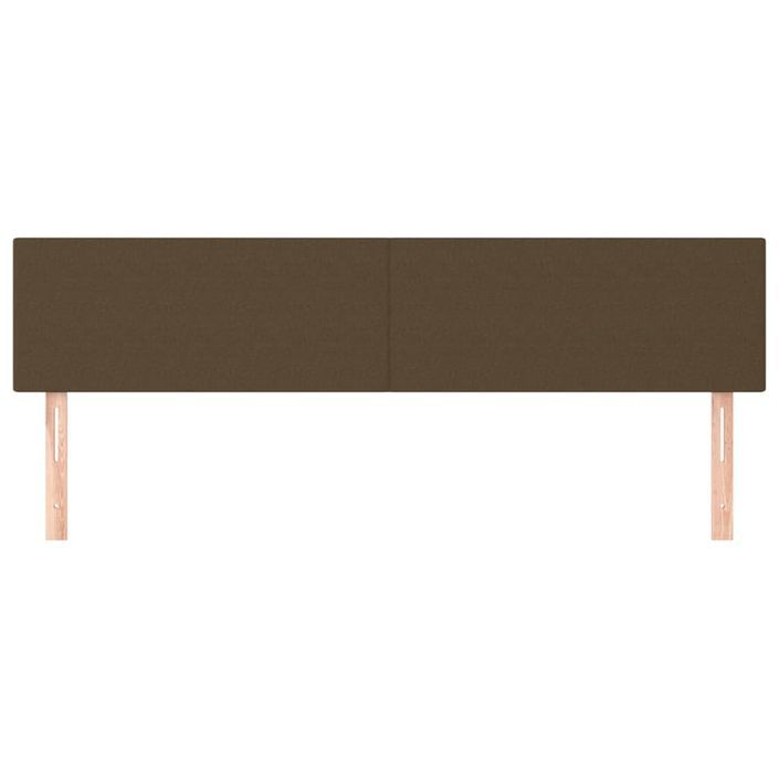 Têtes de lit 2 pcs Marron Foncé 100x5x78/88 cm Tissu - Photo n°3