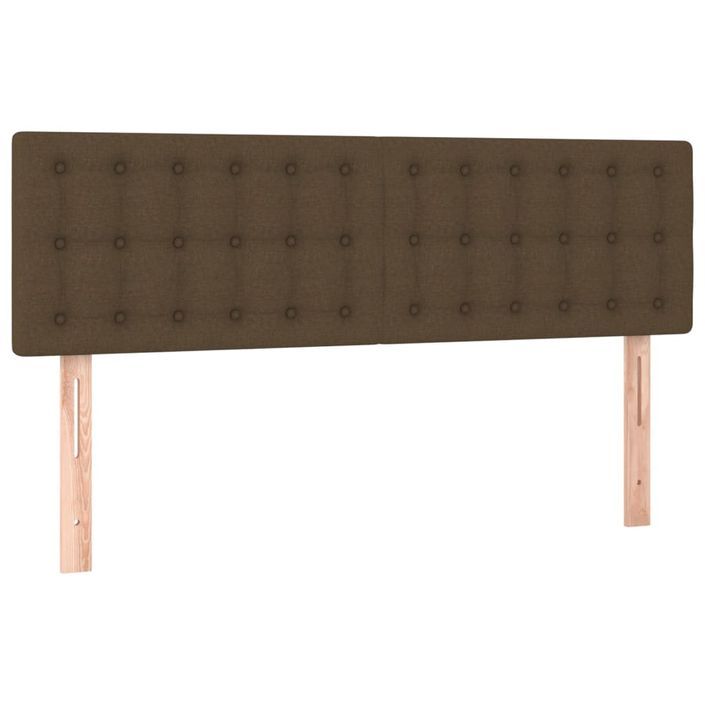 Têtes de lit 2 pcs Marron foncé 72x5x78/88 cm Tissu - Photo n°2