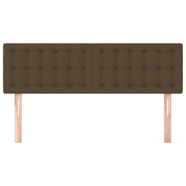 Têtes de lit 2 pcs Marron foncé 72x5x78/88 cm Tissu - Photo n°3