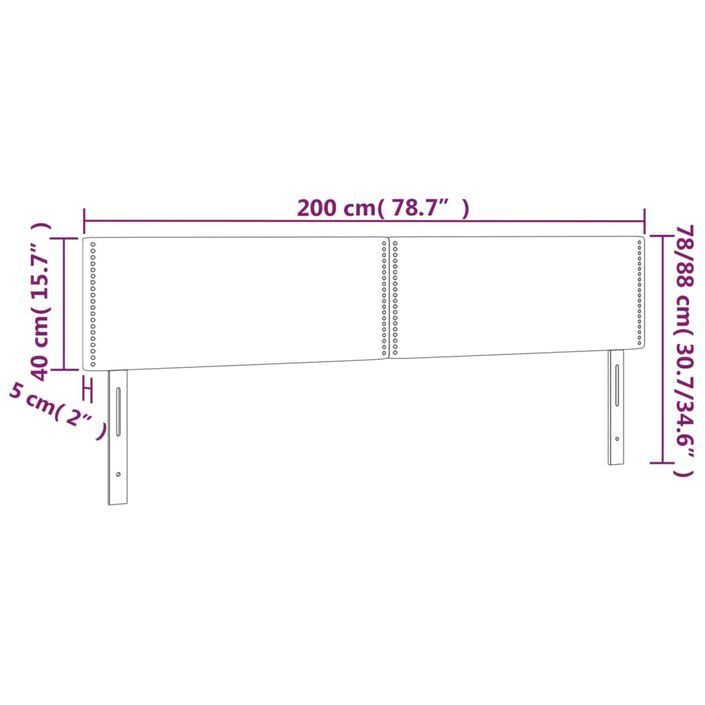 Têtes de lit 2 pcs noir 100x5x78/88 cm similicuir - Photo n°8