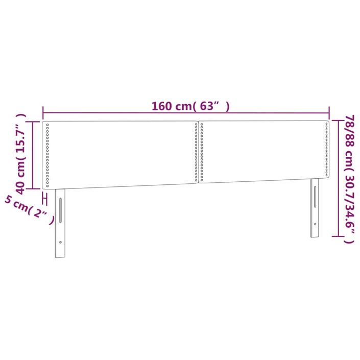 Têtes de lit 2 pcs noir 80x5x78/88 cm similicuir - Photo n°8