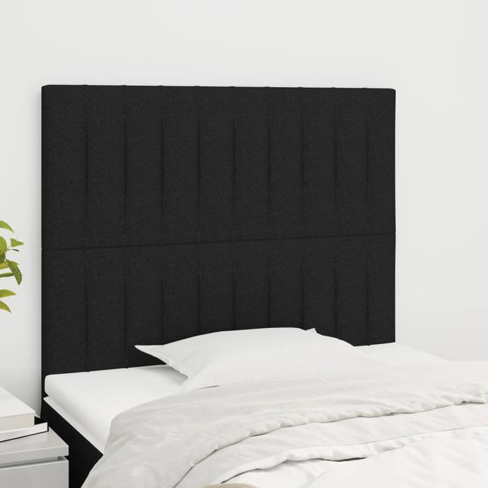 Têtes de lit 2 pcs Noir 90x5x78/88 cm Tissu - Photo n°1