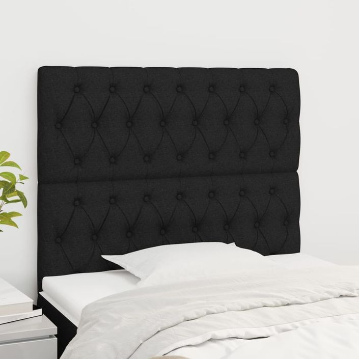 Têtes de lit 2 pcs Noir 90x7x78/88 cm Tissu - Photo n°1