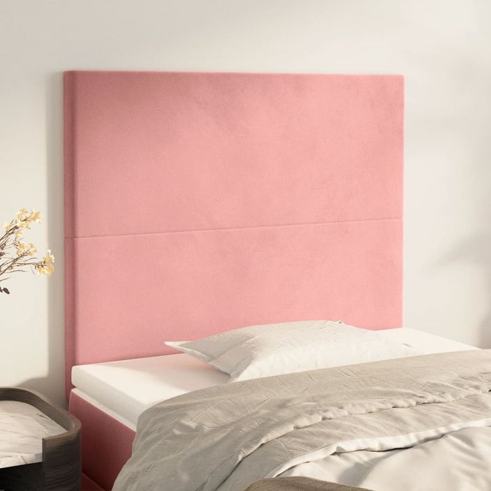 Têtes de lit 2 pcs Rose 100x5x78/88 cm Velours - Photo n°1