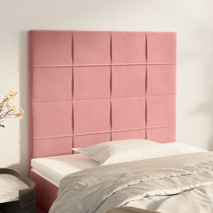 Têtes de lit 2 pcs Rose 80x5x78/88 cm Velours - Photo n°1