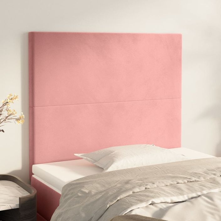 Têtes de lit 2 pcs Rose 90x5x78/88 cm Velours - Photo n°1