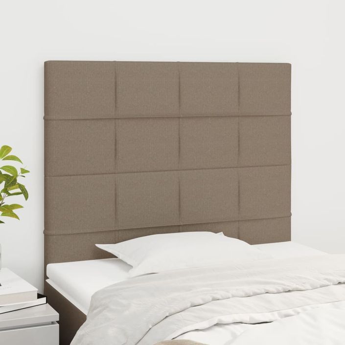 Têtes de lit 2 pcs Taupe 100x5x78/88 cm Tissu - Photo n°1