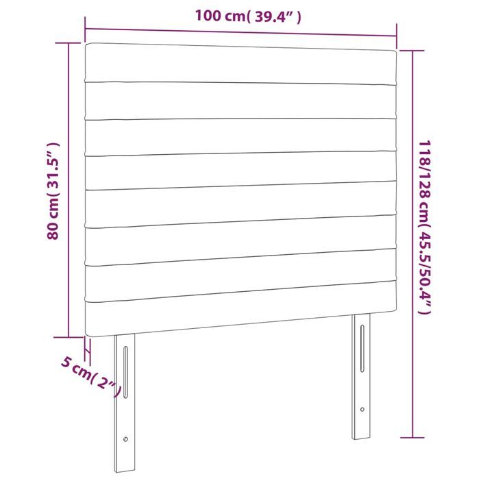 Têtes de lit 2 pcs Taupe 100x5x78/88 cm Tissu - Photo n°8