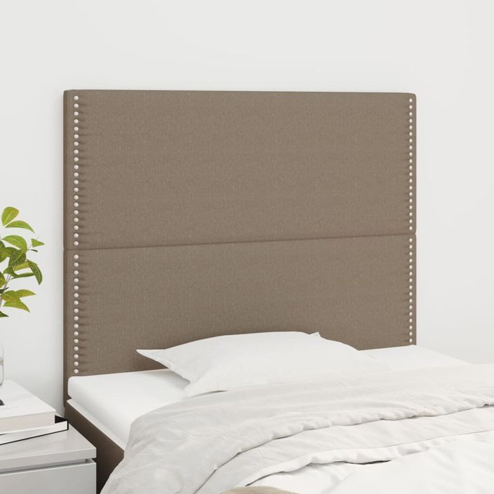 Têtes de lit 2 pcs Taupe 90x5x78/88 cm Tissu - Photo n°1