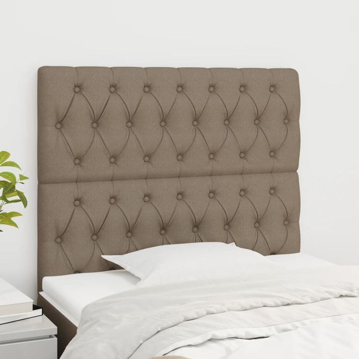 Têtes de lit 2 pcs Taupe 90x7x78/88 cm Tissu - Photo n°1