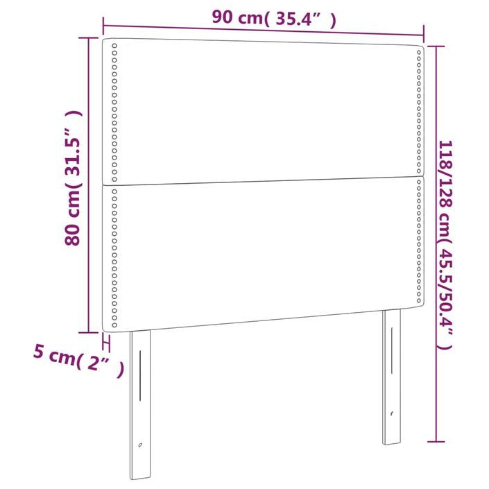 Têtes de lit 2 pcs Vert foncé 90x5x78/88 cm Velours - Photo n°8