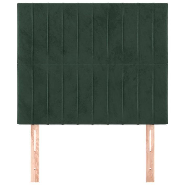 Têtes de lit 2 pcs Vert foncé 90x5x78/88 cm Velours - Photo n°3