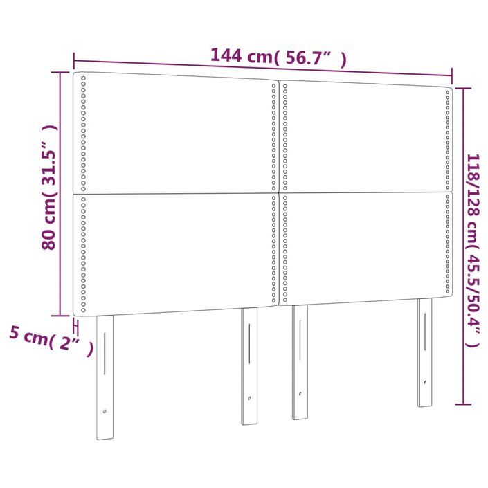 Têtes de lit 4 pcs Blanc 72x5x78/88 cm Similicuir - Photo n°8