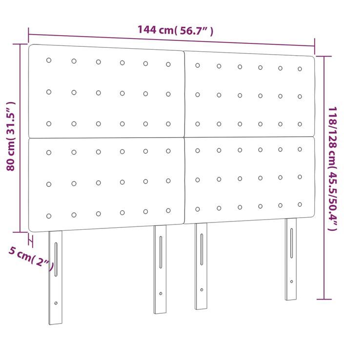 Têtes de lit 4 pcs Blanc 72x5x78/88 cm Similicuir - Photo n°8