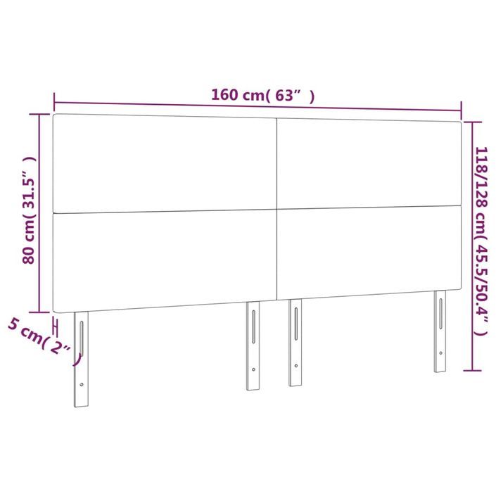 Têtes de lit 4 pcs Blanc 80x5x78/88 cm Similicuir - Photo n°8