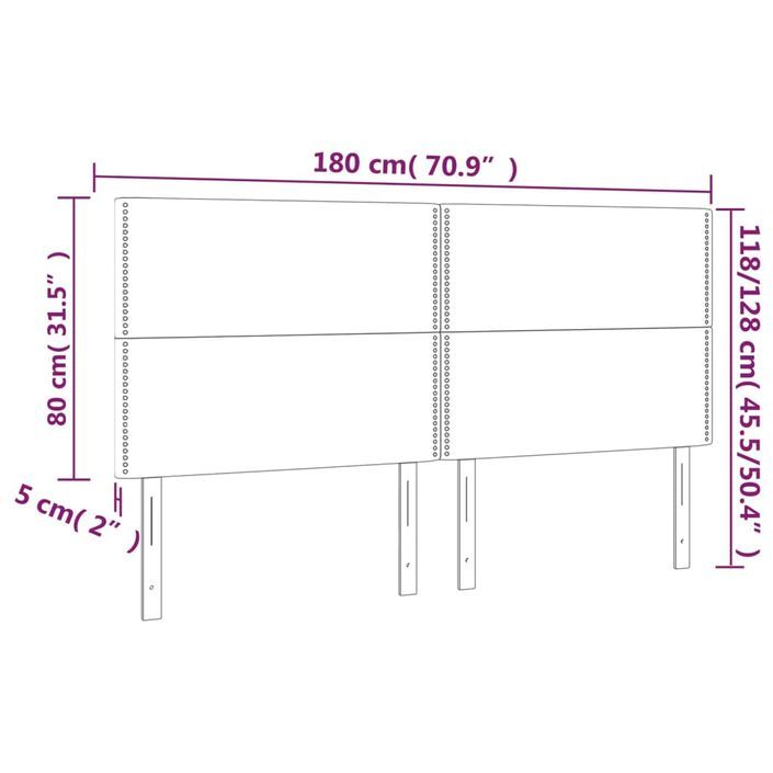 Têtes de lit 4 pcs Blanc 90x5x78/88 cm Similicuir - Photo n°8