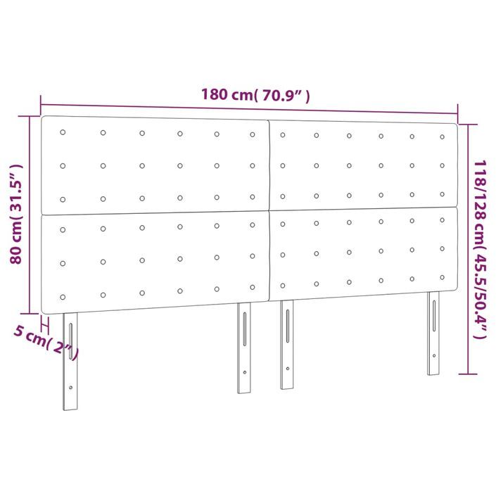 Têtes de lit 4 pcs Blanc 90x5x78/88 cm Similicuir - Photo n°8