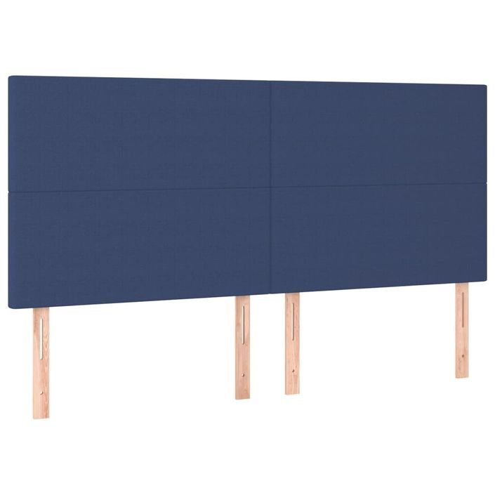 Têtes de lit 4 pcs Bleu 100x5x78/88 cm Tissu - Photo n°2