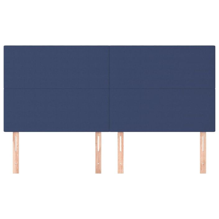 Têtes de lit 4 pcs Bleu 100x5x78/88 cm Tissu - Photo n°3