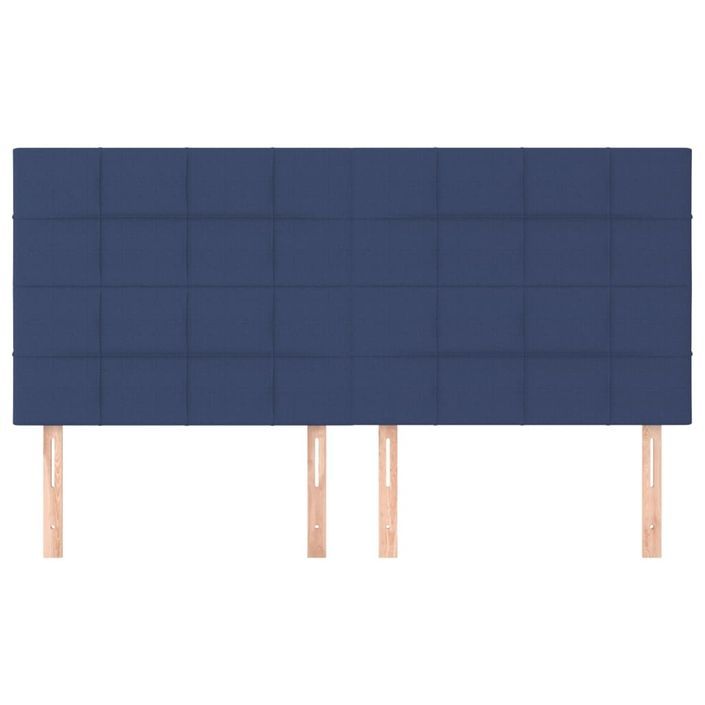 Têtes de lit 4 pcs Bleu 100x5x78/88 cm Tissu - Photo n°3