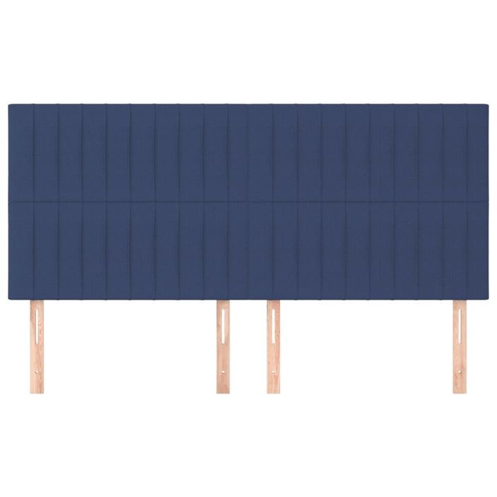 Têtes de lit 4 pcs Bleu 100x5x78/88 cm Tissu - Photo n°3