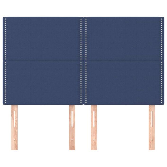 Têtes de lit 4 pcs Bleu 72x5x78/88 cm Tissu - Photo n°3