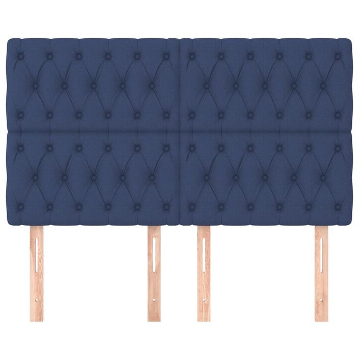 Têtes de lit 4 pcs Bleu 72x7x78/88 cm Tissu - Photo n°3