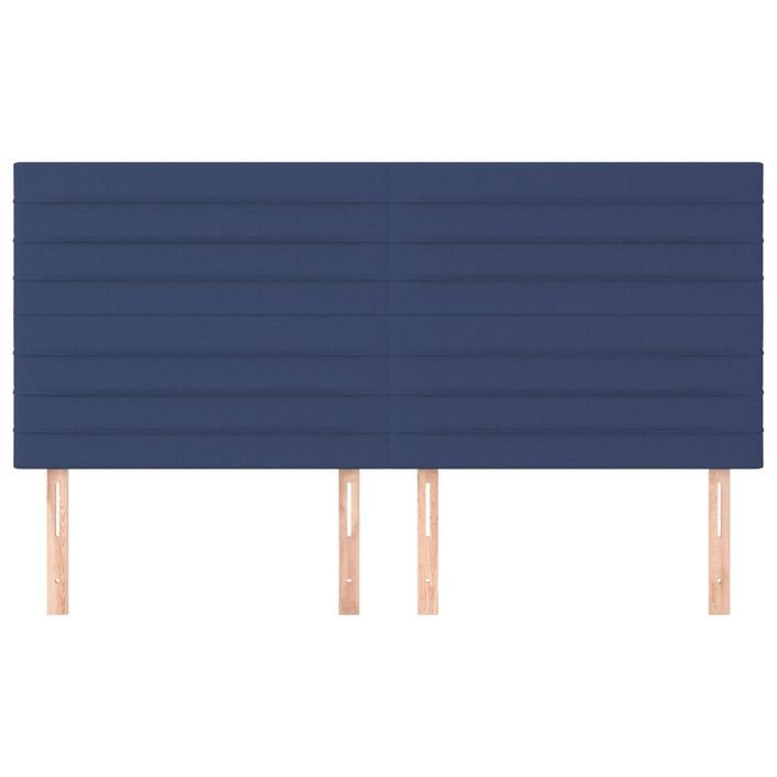 Têtes de lit 4 pcs Bleu 80x5x78/88 cm Tissu - Photo n°3