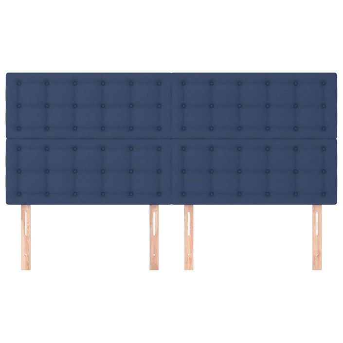 Têtes de lit 4 pcs Bleu 80x5x78/88 cm Tissu - Photo n°3