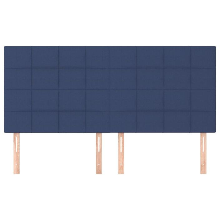 Têtes de lit 4 pcs Bleu 90x5x78/88 cm Tissu - Photo n°3